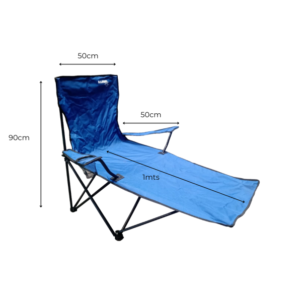 Silla, Sillón, Reposera Plegable con apoyabrazos y pie - Imagen 3