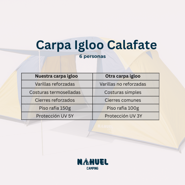 Carpa Igloo Calafate 6 Personas c/2 Dormitorios - Imagen 6