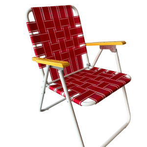 Sillon, Silla, Reposera Plegable Fijo c/cintas - Rojo